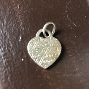 Tiffany & Co Silver Heart Script Pendant Charm